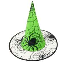 Halloween Witch Hat With Spider & Gold Foil Print, Decorative Prop, Non-Woven Fabric & Mesh Pointed Hat, Sexy Adult Witch Headpiece, Suitable For Holiday Parties, Wizard Costume Accessory - Multicolor - View 17