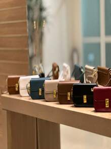 Crossbody Baguette Bag With Adjustable Strap, Premium Quality, Lined On The Inside, Fashion Blogger - Lạc đà - Xem 6