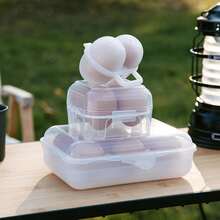 Schockfester Camping Eier Box, Anti-Riss Eier Halter, tragbare Schutzbox aus Kunststoff für Reisen - Verschiedenfarbig - Übersicht 1