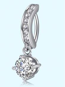 1pc 14G Navel Piercing Jewelry, Cute Pink CZ Heart Bow Flower Dangle Navel Ring, Women 14G Stainless Steel Elegant Dangle Navel Piercing, Valentine's Day - Multicolor - View 16