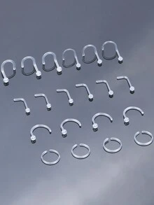 20Pcs 18G 20G Clear Piercing Retainers For Nose Rings Nose Studs Plastic Piercing Jewelry For Work - Clear - View 4
