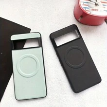 Simple Business Plain Leather Texture Magnetic Applicable Pixel 9pro/Pixel8 Phone Case 6A/7A Full Coverage Protective Cover - Black - View 4