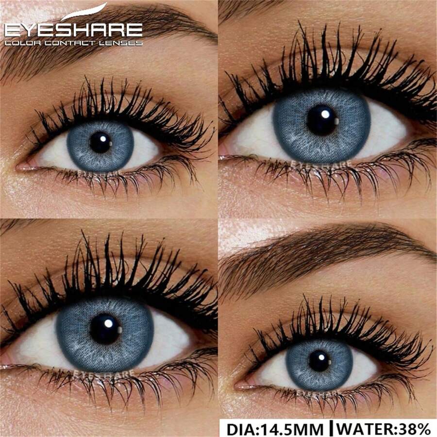 EYESHARE 1 副自然色镜片眼睛彩色美容隐形眼镜蓝绿色彩色镜片用于眼睛年度美容隐形眼镜万圣节服装角色扮演