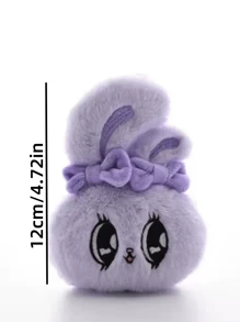 New 4-Color Cute Big-Eye Sweet Heart Rabbit Plush Toys, Keychain Figures, Net Celebrity Rabbit Coin Purse Earphone Case