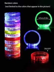 10 件/15 件亚克力闪光荧光棒 LED 发光手链、派对配件、生日用品、家居装饰（小心轻放，易破损） - 彩色 - 查看 8