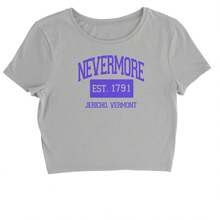 Nevermore Academy Wednesday Cropped T-Shirt - 水泥 - 查看 1