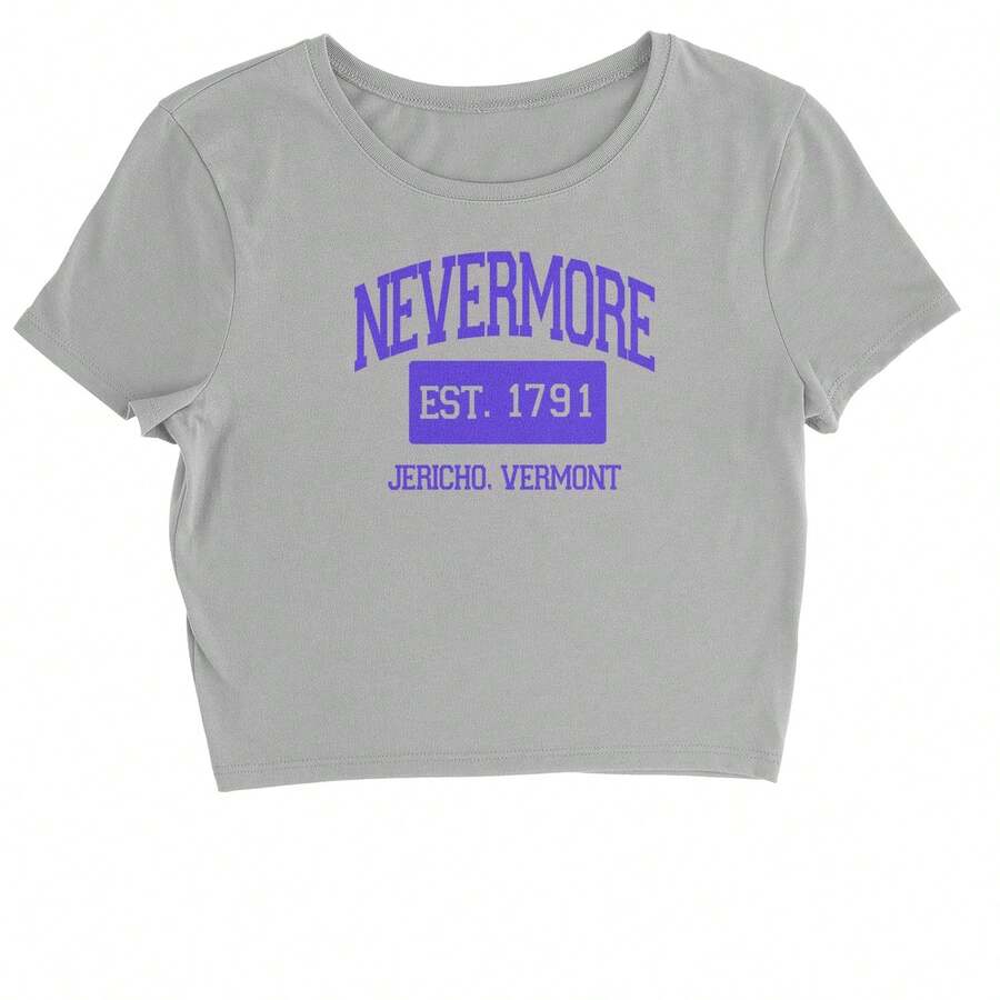 Nevermore Academy Wednesday Cropped T-Shirt - 水泥 - 查看 1
