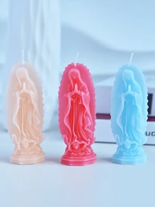 Vela perfumada de la Virgen María - Aroma a lavanda, cera de soja, decoración para el hogar con acento de lazo para Halloween, Pascua, Acción de Gracias, decoración de habitación, regalos