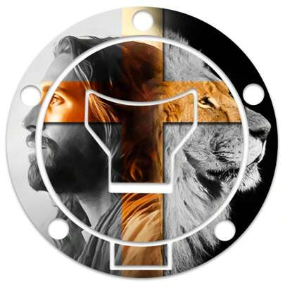 Adesivo Tampa Tanque Moto CG Titan Start Fan 160 Sticker Jesus Cruz Leão