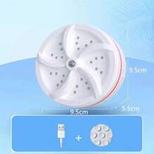 Mini Washing Machine Clothes Cloths Towels In Bucket Portable Ultrasonic Laundry USB Dishwasher White With USB - 彩色 - 查看 7