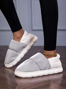 Dép đi trong nhà chống trượt chống thấm nước mới dành cho cả nam và nữ lót ấm - Xám - Xem 1