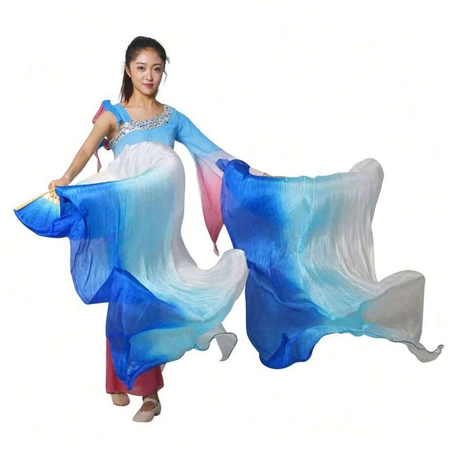 Éventail De Danse Orientale – Soie Bambou – 150x90 Cm – Couleurs Pastel