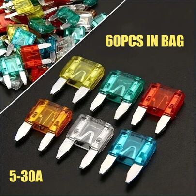 60 st påsar 5-30A bilsäkringsset i liten storlek