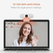 Nuroum V15-AFL White Light Adjustment Broadly Compatible Live Web Class Optimization 2K Web Camera With Light.Usb Network Camera With 2k Resolution And Light Adjustment Mode For Video Conference And Live Streaming.2K Auto-Focus Webcam With Built-In Dual Noise Reduction Microphone 3-Level Touch-Adjustable LED Fill Light For Laptop Desktop PC.Network Camera, Real-Time Streaming, Flexible Full Hd Webcam With Microphone & Led Light For Computer - trắng - Xem 5