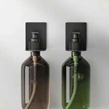 Black Stainless Steel No-Drill Wall-Mounted Storage Rack, Saving Space. No-Drill Shower Gel Holder, Hand Soap Holder, Shampoo Holder, Dish Soap Holder. Space Aluminum Wall-Mounted Bottle Rack, Wall-Mounted Storage Rack, Bathroom Accessory, Suitable For Kitchens, Bathrooms, Hotels, And Home Essential Tools. - Multicolor - View 2