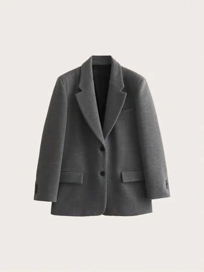 直筒剪裁西装外套（带垫肩）