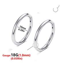 ADYJELY 2PCS Nose Ring Hoop 316L Surgical Steel Hypoallergenic Hinged Ring Cartilage Earring 16G 18G 20G Lip Ring,Clicker Ring Cartilage Hoop Rook Earring Tragus Septum Piercing Conch Daith Helix Earring Cartilage Hoop Earlobe Earring ,Belly Ring Nipple Ring Diameter 6mm 8mm 10mm 12mm Women's And Men's Body Pierecing Jewelry