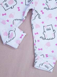 SHEIN Ribbed Knit Pants For Baby Girls And Boys, 2 Pieces, Soft, Hypoallergenic, Comfort Waistband, No Elastic, Perfect Fit, Ribbed Knit, 100% Cotton - 玫瑰紅 - 查看 9