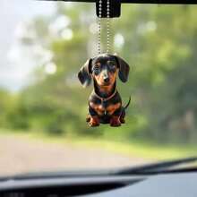 1pc Cute 2D Acrylic Puppy Pendant - Car Rearview Mirror Hanging Decor/Keychain - Home & Holiday Decoration Accessory, Home Decor, Room Decor, Wall Decor, Birthday Graduation Gift - Multicolor - View 1