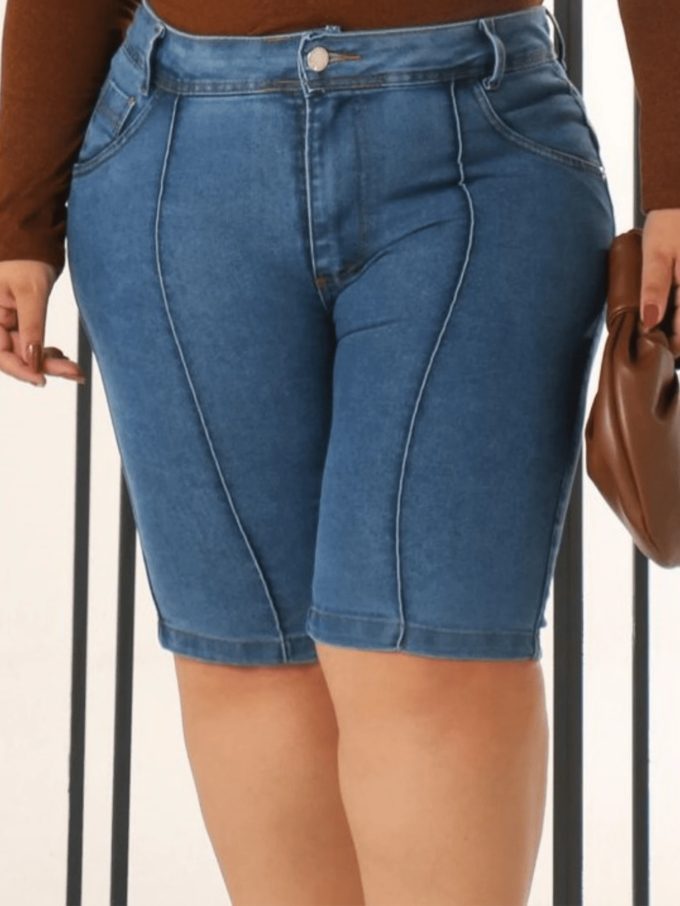 Women's Denim Shorts Pedal Plus Size Premium Fabric - Rửa sạch - Xem 1
