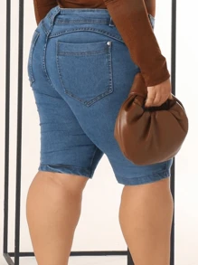 Women's Denim Shorts Pedal Plus Size Premium Fabric - Rửa sạch - Xem 2