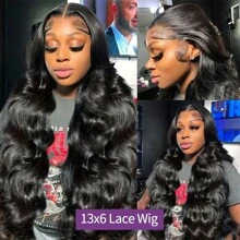 Wavy Human Hair Wig 13x4 13x6 Lace Frontal Wig Brazilian Hair Wig Pre Plucked Baby Hair Transparent Natural Wig 180% Density Bling Hair