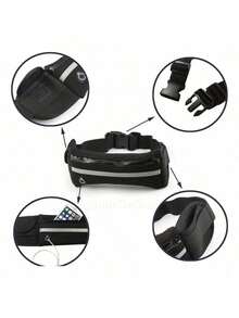 Waterproof Waist Bag Cell Phone Holder Sports Bike Fitness Bag - Black - View 2