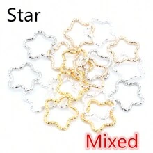 100 piezas de anillos divididos retorcidos con forma de corazón y estrella, conectores para accesorios de joyería DIY - Anillos de salto - Ver 15