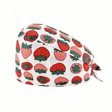 1 件女款-涤纶面料花卉、心形、卡通印花护士帽，适用于医生、护士、美容院、兽医医院和家政工作者，抗菌防尘万圣节情人节 - 彩色 - 查看 24