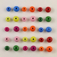 6-300 pezzi di colorate perline rotonde di legno, 4-25mm, dipinte, accessori per gioielli fai-da-te e artigianato