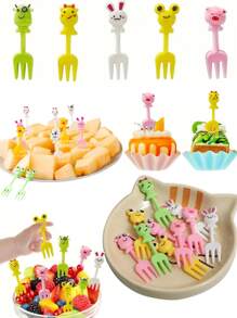 Große Augen Obstgabeln, Geburtstagsdekorationen, Partydekorationen, Feiertagsdekorationen, Party-Zubehör Obstgabel Set, geeignet für Snacks, Kuchen und Desserts als Weihnachtsgeschenk