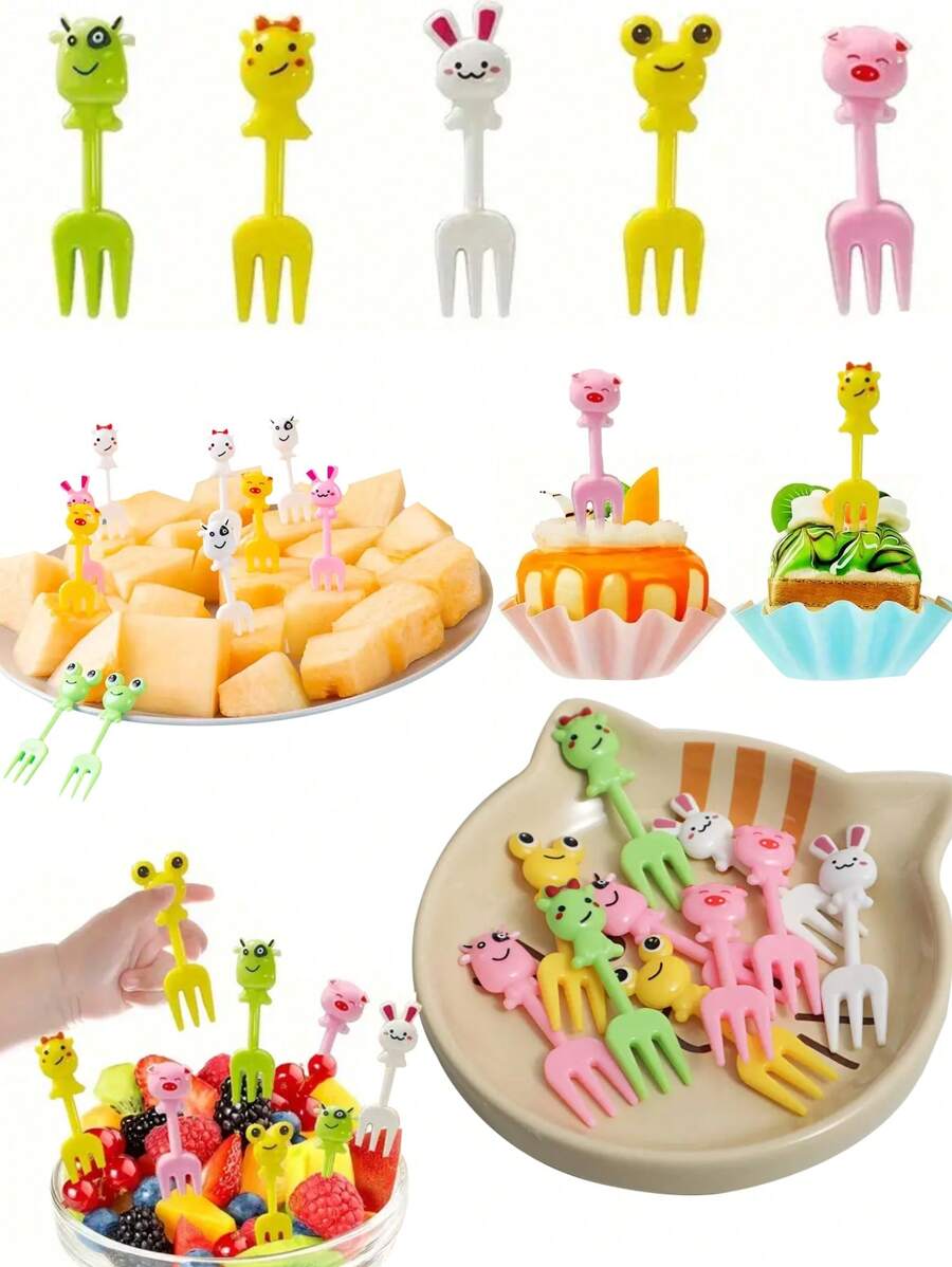 Große Augen Obstgabeln, Geburtstagsdekorationen, Partydekorationen, Feiertagsdekorationen, Party-Zubehör Obstgabel Set, geeignet für Snacks, Kuchen und Desserts als Weihnachtsgeschenk