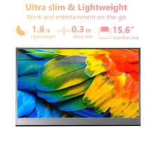FLYZUNI 15.6 Inch Portable Monitor,1080P USB-C Second External Monitor For Laptop, HDR Plug&Play, PC, Phone,PS, Swich,IPS Ultra-Thin Zero Frame Laptop Monitor
