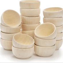 Unfinished Wooden Bowls 57X30Mm - Diy Craft Mini Round Bowls For Painting, Home Decor, Kitchen Condiments, Salad, Nuts, Dips, Spices, Candy - Portable Tableware Set