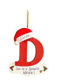 1 pieza Adorno de Navidad de acrílico en forma de letra, Decoración navideña para el árbol de Navidad "Feliz Navidad", Adornos de letra manuscrita del alfabeto de 26 letras para decorar el árbol de Navidad, Regalos de Navidad Feliz Año Nuevo 2025, Navidad - Rojo y blanco - Ver 19