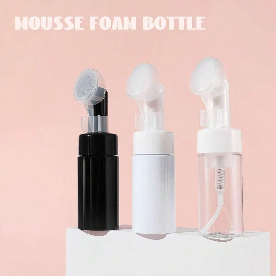 1/3 Chai tạo bọt rỗng 100ml Chai tạo bọt Mousse Sữa rửa mặt dạng bọt Trong suốt, Đen, Trắng Chai có bơm bọt kèm đầu cọ - Nhiều màu - Xem 1