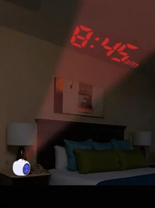New Multifunctional Projection Clock, LED Light Projection Alarm Clock, Voice Alarm Clock, Projection Clock, Can Automatically Tell Time, Automatically Detect Real-Time Temperature, 3*AAA Batteries And USB Dual-Mode Power Supply (Batteries Not Included)