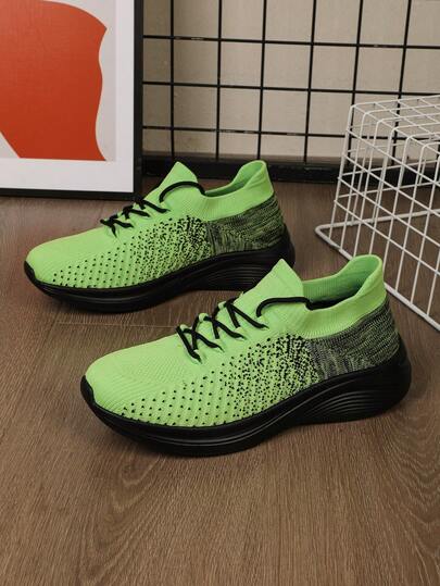 Zapatos deportivos casuales para hombres, diseño minimalista de moda, cómodos y ligeros, cordones de color contrastante, versátiles para exteriores, campamento, senderismo, correr, entrenamiento