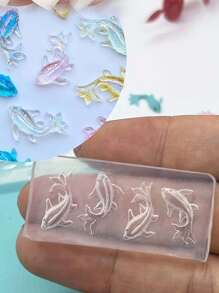 Khuôn silicon hình cá & cá heo dùng để làm đồ thủ công bằng đất sét/nhựa DIY, thích hợp làm hoa tai, vòng cổ, trang trí móng tay - trắng - Xem 6