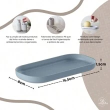 Dual Tray Holder Dispenser Organizer For Small Objects Washbasin Bathroom Vanity Or - Colors - Màu xanh lam - Xem 2