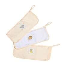 KARINHO BORDERED TOWEL CLOTH WITH PACIFIER CLIP 30X30CM 3 UNITS - 駝色 - 查看 2