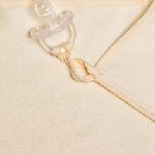 KARINHO BORDERED TOWEL CLOTH WITH PACIFIER CLIP 30X30CM 3 UNITS - 駝色 - 查看 3