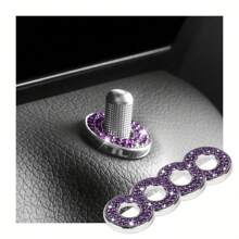 4pcs Car Door Lock Rhinestone Decorative Stickers - Universal Shiny Door Bolt Covers For Auto Interior - one-size - View 13