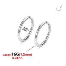 ADYJELY 2PCS Nose Ring Hoop 316L Surgical Steel Hypoallergenic Hinged Ring Cartilage Earring 16G 18G 20G Lip Ring,Clicker Ring Cartilage Hoop Rook Earring Tragus Septum Piercing Conch Daith Helix Earring Cartilage Hoop Earlobe Earring ,Belly Ring Nipple Ring Diameter 6mm 8mm 10mm 12mm Women's And Men's Body Pierecing Jewelry