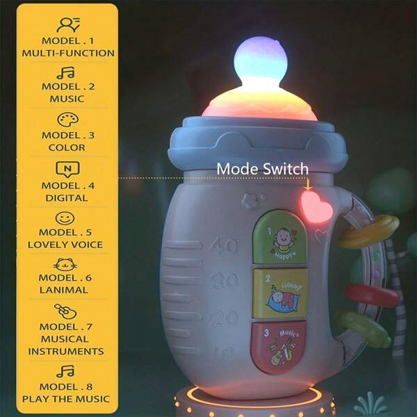 Chupete con música relajante y luces rítmicas - Juguete de silicona suave para bebé, regalo de Navidad, Halloween, Acción de Gracias