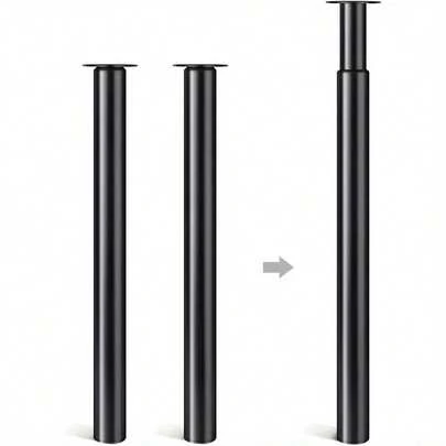 Table Legs Breakfast Bar Leg 710-1100mm Adjustable DIY Metal Folding Desk Legs Kitchen Worktop Loft Legs For Furniture Table Coffee Table Dining Table 60mm Diameter(Black)
