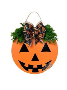 1 件家居装饰万圣节白色幽灵 BOO 白色骷髅门牌装饰南瓜木制工艺品吊坠万圣节花环趣味节日装饰门牌派对装饰 - 彩色 - 查看 15