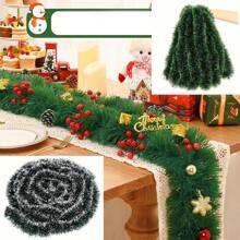 4m Grinalda de Natal Verde Artificial para Festa, Decoração de Casa, Enfeite de Árvore de Natal