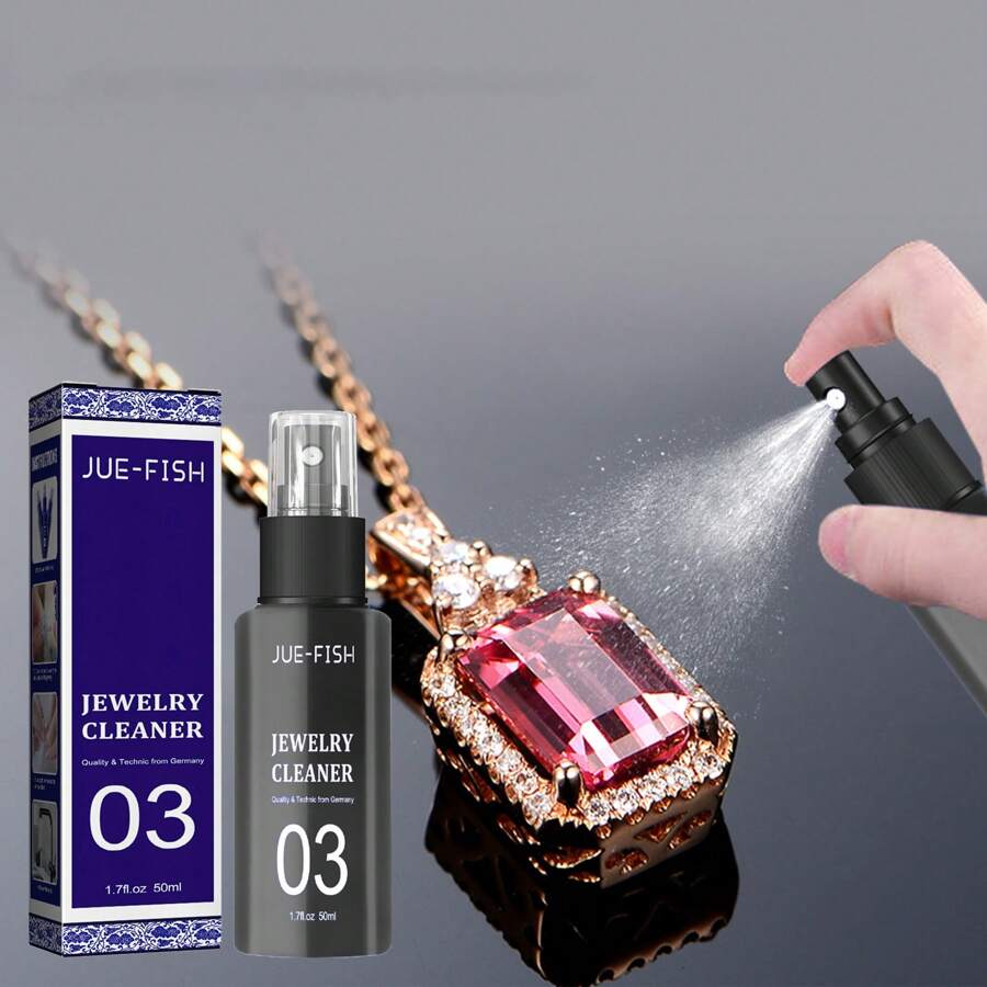 JUE FISH 1瓶50ml珠寶抛光噴霧,通用銀金寶石,長效閃亮,金表鑽石戒指家庭污漬去除鏽蝕液抛光工具 - 藏蓝色 - 查看 1