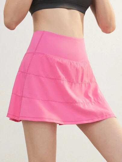  AFZ Women's Solid Color Casual Sports Skirt – High Waist, High Elasticity, With Hidden Pockets And Anti-Chafing Lining, Perfect For Tennis And Other Sports, Ideal For Spring And Summer